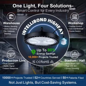 Cool White Color LED High Bay Light with Smart Sensor for Industrial Warehouse Lighting System