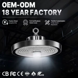Custom High Efficiency Industrial LED High Bay Lights 100W 150W 200W 240W IP65 Waterproof Warehouse Workshop Factory Lighting
