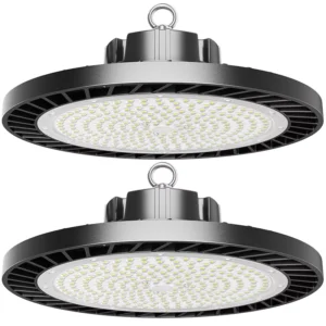 DLC 200W 300W Dimmable UFO LED High Bay Light Industrial Warehouse Workshop Hanging Lamp