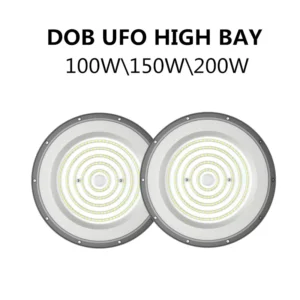 DOB UFO High Bay Light SMD2835 100W 150W 200W IP65 Waterproof Warehouse Lighting Factory Indoor Use 90 Beam Angle High Lumen