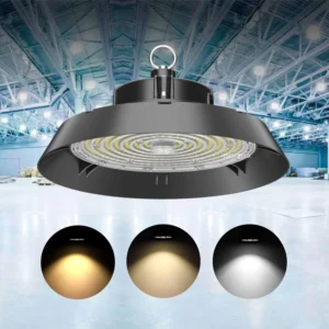 Dimmable Adjustable Wattage & CCT UFO LED High Bay Light Aluminum Housing Industrial Warehouse Lighting