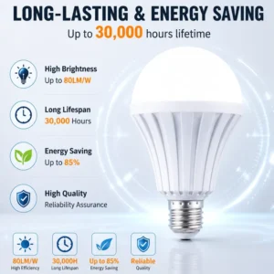 Direct factory supply smart emergency charging LED bulb over charge protection safe indoor home commercial emergency lights
