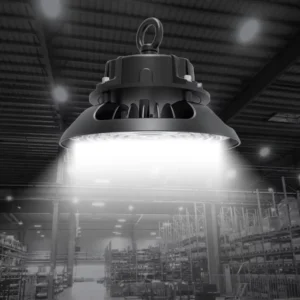 Dustproof Industrial LED UFO High Bay Light 100W Adjustable Power and CCT Warehouse Lighting for Workshop and Indoor Area