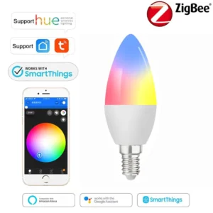 E12 E14 Smart Candle Bulb Zigbee3.0 App Control Direct LED Candle Lamp Indoor Living Room Ceiling Chandelier