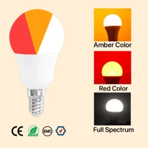 E14 3 Color Change LED Light Bulbs Blue Light Blocking Sleep Gentle Eye Comfortable Warm Amber Light Home Bulb