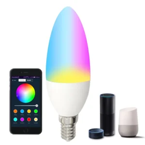 E14 RGBW Candle LED Bulb, WiFi Smart Light, E12 Base, Candelabra