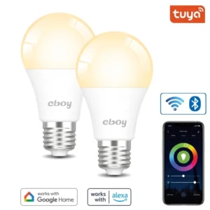 E26 A19 2700K 9W 800LM ETL WiFi Dimmable LED Smart Bulbs for Home