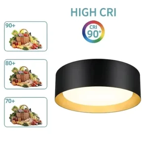 ETL Certified Modern Iron 15 Inch 20W Macaron Shape LED Ceiling Light AC120V Single CCT Dimmable Indoor Flush Mount
