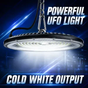 ETL DLC CE Certified Dimmable UFO LED High Bay Light AC220V 100W 200W Anti Glare Factory Stadium Indoor Industrial Lighting Lamp