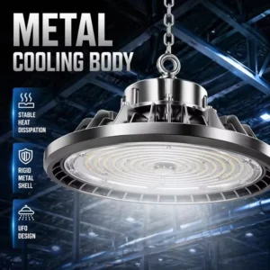 EU Warehouse Stock 150W UFO LED High Bay Lighting Anti Glare Tennis Court Warehouse Industrial Hanging Light