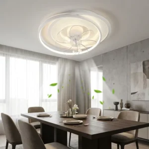 Easy Install Decorative LED Lighting Creative Halo Shape Ceiling Fan Lamp Surface Mount For New House Renovation Projects