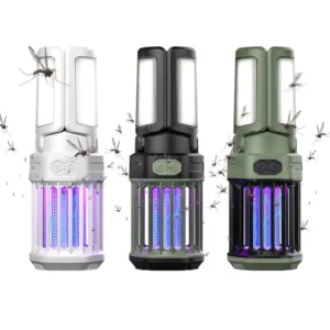 Electric Mosquito Killer Lamp with Camping Light Waterproof Portable Folding 3 Blade Design with Hook for Outdoor Tent