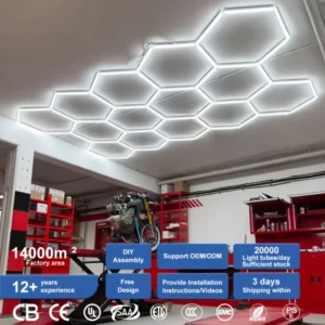 Energy Saving DIY LED Hexagon Honeycomb Car Workshop Garage Ceiling Light Panel