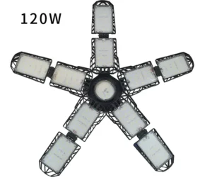 Factory 10 Leaves Plus 1 Center LED Garage Light 100W Deformable Foldable Ceiling High Bay Light E27 Screw Shop Lamp