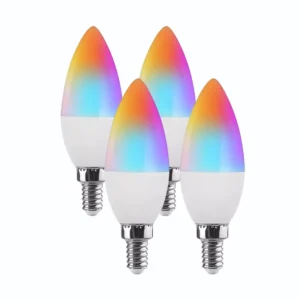 Factory 9W Candle Light WiFi Smart Dimmable RGBCW E14 LED Bulb APP Alexa Google Voice Control Home