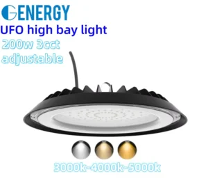 Factory Direct Sale Industrial Lighting 200W 3cct Adjustable IP65 Waterproof Led UFO High Bay Lights Workshop Warehouse Light