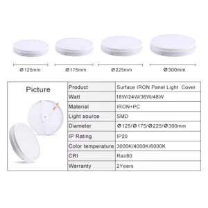 Factory Direct Sales 18W 24W 36W 48W Modern Iron PC SMD Light Source LED Dimmable Flat Surface Mounted LED Panel Living Room