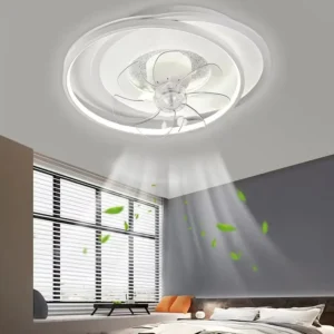 Factory Energy Saving Indoor Ceiling Lamp With Integrated Silent Fan Sleek Spiral LED Lighting For Master Bedroom