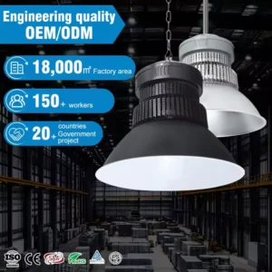 Factory Industry Warehouse High Bay Lamp Fixture Aluminum PC IP66 UFO 100W 150W 200W 250W 300W LED High Bay Light