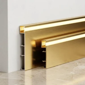 Factory Lighted Aluminium Baseboard 80mm Decorative Wall Metal Skirting Profile LED Skirting Board with LED Light