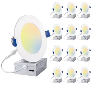 Factory Price 4Inch ETL 5CCT Dimmable LED Recessed Wafer Adjustable Down Lights Design Spot Light Panel Pot Lights Downlight