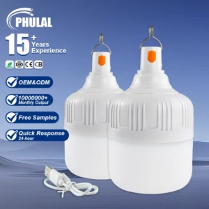 Factory Price Bombilla Recargable 20W 30W 40W 50W Emergency Camping Light Rechargeable Ceiling Led Rechargeable Light