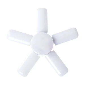 Foldable Lamp Fan Blade Light 75W E27 LED Bulb Deformable Ceiling Fan Light With 5 Leaf Fan Blade