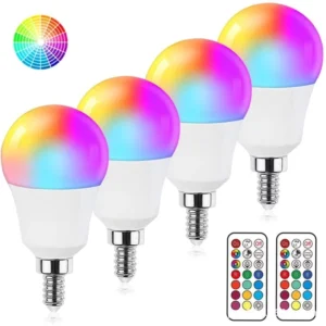 G45 RGBW LED Bulb with Remote 5W E26/E27 Dimmable 2700K-6000K 40000H Life Aluminum PCB