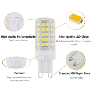G9 5W LED Corn Bulb No Flicker 120V Energy Saving