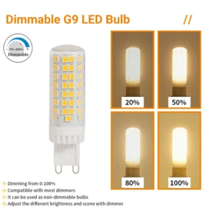 G9 LED Corn Bulb 6W Warm White 2700-6500K Dimmable 660LM No Flicker