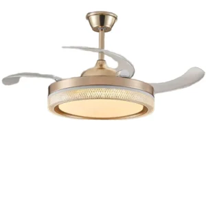 Golden Iron 42 Inch LED 6 Speed DC Motor Dimmable Modern Ceiling Fan Remote Control for Living Bedroom Dining Rooms