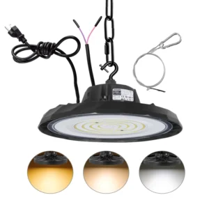 High Bay Light 100W 150W 200W Industrial UFO LED High Bay Light Warehouse IP65 3 Colors CCT Power