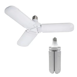 High Brightness Deformable LED Fan Blade Bulb 30W 40W 50W Adjustable Angle Ceiling Light for Warehouse Workshop Home Lighting