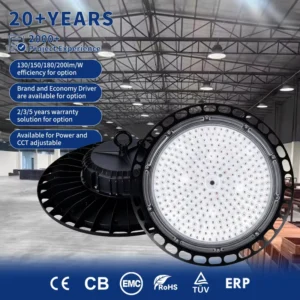 High Efficiency IP65 Waterproof Aluminum 100W 150W 200W 300W for Factory Industrial Lighting High Bay High Ceiling Warehouse
