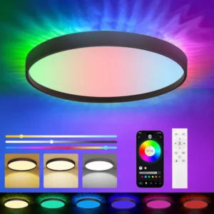 High Lumen Indoor LED Fixtures Ceiling Chandelier White Black Ultra Thin LED Round Ceiling Lamp Panel Ceiling Light