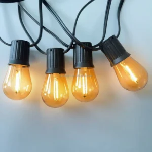 IP44 Waterproof Outdoor LED Patio String Lights S14 Dimmable Shatterproof Bulbs