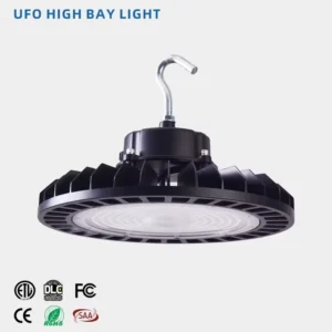 IP65 Aluminum High Bay Lamp Fixture 150W 240W UFO For Industrial Warehouse Workshop High Lumen DLC ETL CE Certified Sensor