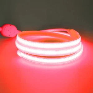 IP65 COB LED Strip Light Flexible Red Green Custom Color Temperature High Density Cuttable 288PCS/M 12W/M Factory
