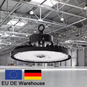 IP65 IK08 185lm/W Warehouse Lighting ENEC CE UFO LED High Bay Lights Selection Power CCT Highbay Light With Emergency Module