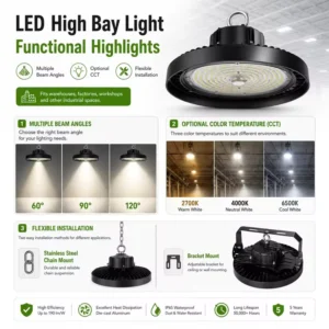 IP65 Industrial Lamp Lights 100W 150W 200W 240W UFO LED High Bay for Warehouse