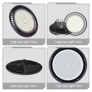 IP65 SMD2835 UFO High Bay Light Workshop Parking Lot Bi Color Switch 100 200W Die casting Aluminum Industrial Water Resistant