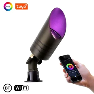 IP65 Waterproof 12V Spot Light Bronze RGB Smart Wifi BT Low Voltage Landscape Lighting Light Outdoor