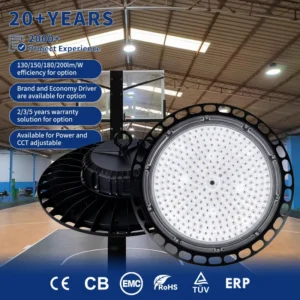 IP65 Waterproof High-Efficiency UFO Highbay Lighting 100W/150W/200W/300W Industrial Aluminum Warehouse for Light