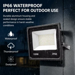IP66 Waterproof LED Flood Light Outdoor Floodlight for Garden Landscape Street Yard Garage Warehouse Commercial Home Lighting
