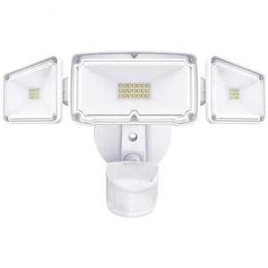 In Stock Led Floodlight 30W 50W Slim High Lumen Long Range Motion Sensor Security IP65 Waterproof Three Heads 120 Beam Angle