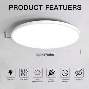 Indoor Ceiling Light Waterproof 36W 45W Modern Home Circular Ultra-thin Easy to Install LED Ceiling Lamp