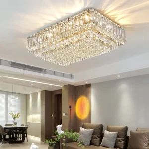 Indoor Decorative Living Room Metal Crystal Ceiling Lamp Chandelier Ceiling Light Hotel Bedroom Nordic Modern LED Ceiling Light
