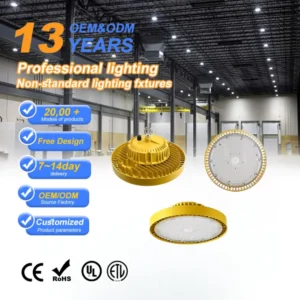 Industrial High Bay Light 100W 150W 200W IP65 Aluminum PC Wide Voltage High Lumen Dimmable 5000K Daylight