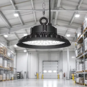 Industrial LED High Bay Light Round UFO Ceiling Lamp for Warehouse Aisle Production Floor Storage Area Lighting Use