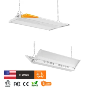 Industrial Linear High Bay 3CCT Adjustable LED Warehouse Light for Gymnasiums Workshops Garages Shop Lighting